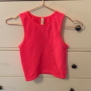 Neon Pink Textured Women's Tank Top - Lightweight Sleeveless